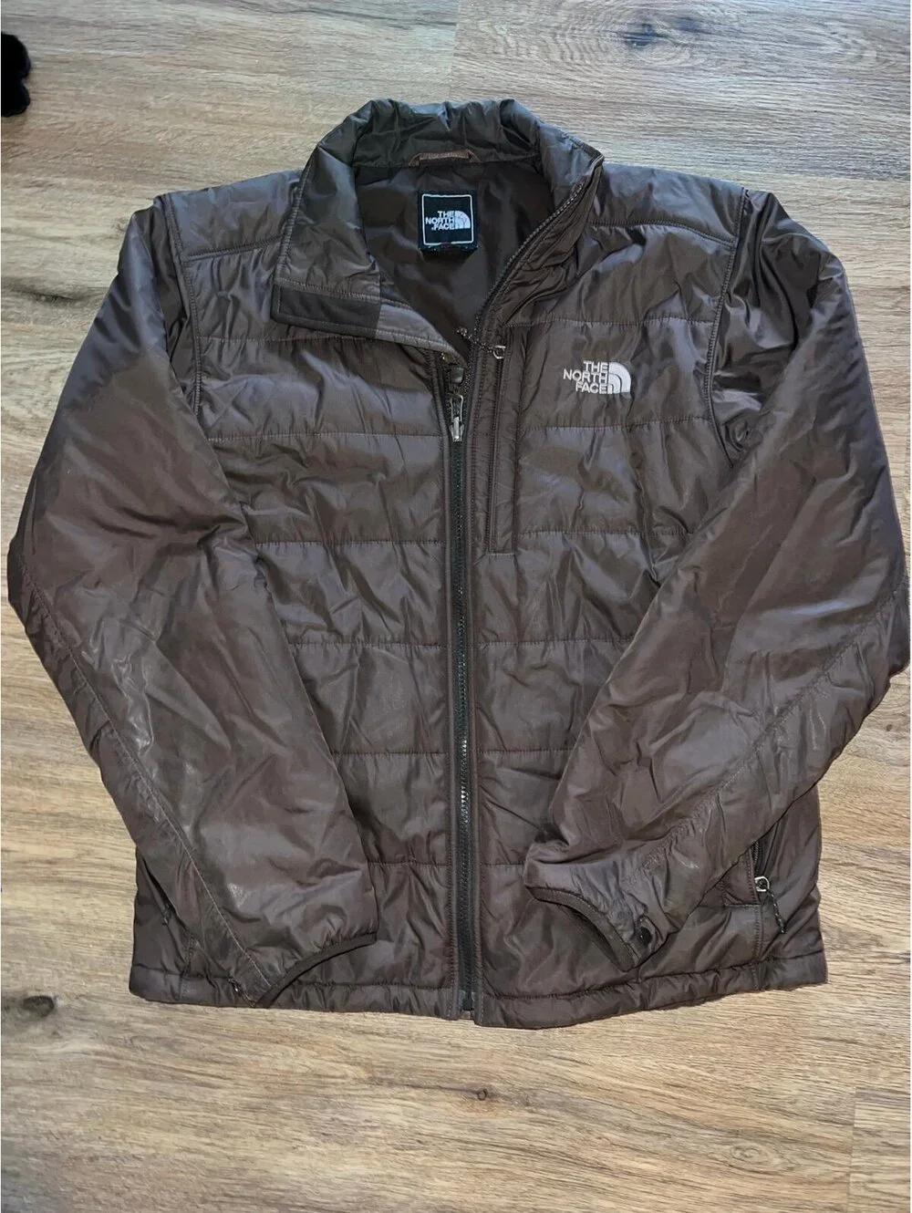 brown the north face puffer